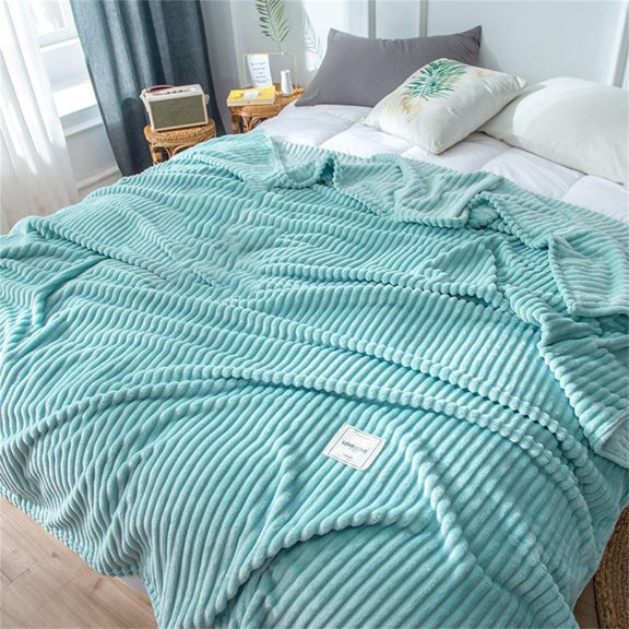 Fleece Blanket Twin Size – 3D Ribbed Jacquard Soft and Warm Decorative Fuzzy Blankets – Cozy,Fluffy,Plush Lightweight Throw Blankets for Couch,Bed,Sofa，71*79Inch
