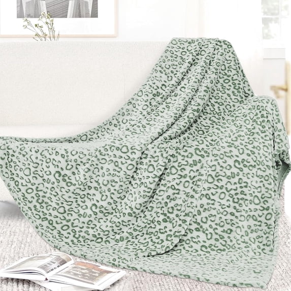 Fleece Blanket Twin Size Lightweight Cozy Sage Green Bed Blanket 60x80 inch Soft Warm Olive Green Twin Blanket Home Decor for All Seasons Couch Bed