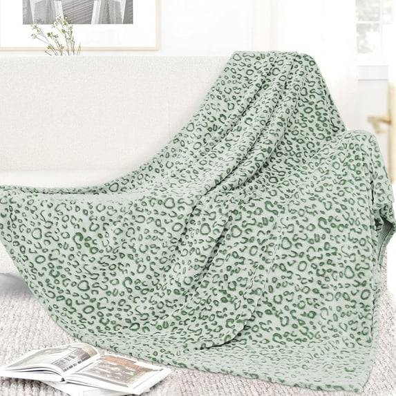 Fleece Blanket Twin Size Lightweight Cozy Sage Green Bed Blanket 60x80 inch Soft Warm Olive Green Twin Blanket Home Decor for All Seasons Couch Bed