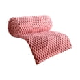 thumbnail image 1 of Fleece Blanket Twin Size for Bed Couch, 3D Jacquard Decorative Pink Throw Soft and Cozy Warm Plush Fuzzy Blanket All Seasons Suitable, 27x39Inches, 1 of 9
