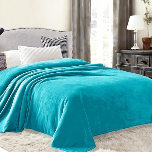 Fleece Blanket Twin Size for Bed, Super Soft and Warm, All Season Use, Cozy, Plush, Lightweight, 60x80 Inches Teal