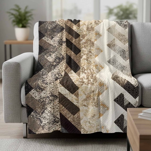 Fleece Blanket Vintage Boho Zigzag Weave Blankets,Soft Cozy Warm Flannel Throw Blanket,Southwest Ethnic Geometric Art Blanket for Bed Couch Sofa 30x40in