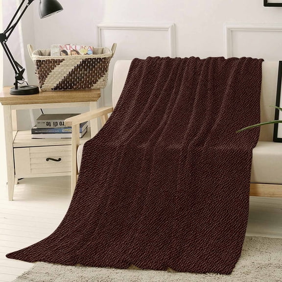 Fleece Blanket Vintage Brown Cowboy Texture Art Blankets, Soft Cozy Warm Flannel Throw Blanket, Leather Abstract Style Blanket for Bed Couch Sofa,40x50In