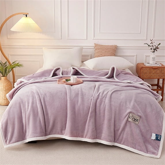 Fleece Blanket: Warm Thickened Winter Blanket Bed Sheet Small Quilt Knee Blanket