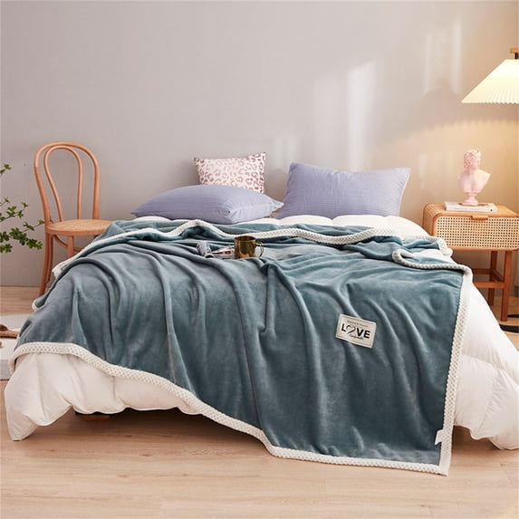 Fleece Blanket: Warm Thickened Winter Blanket Bed Sheet Small Quilt Knee Blanket