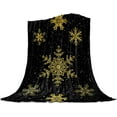thumbnail image 1 of Fleece Blanket Warm Throw Blanket Merry Christmas Gold Snowflake Black Fuzzy Bed Blanket Comfy Microfiber Flannel Blanket,Lightweight Blanket for Couch,Bed,Sofa,40x50 Inch, 1 of 1
