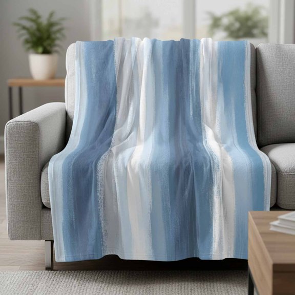 Fleece Blanket Watercolor Gradient Line Texture Blankets,Soft Cozy Warm Flannel Throw Blanket,Modern Art Abstract Ombre Blanket for Bed Couch Sofa 30x40in