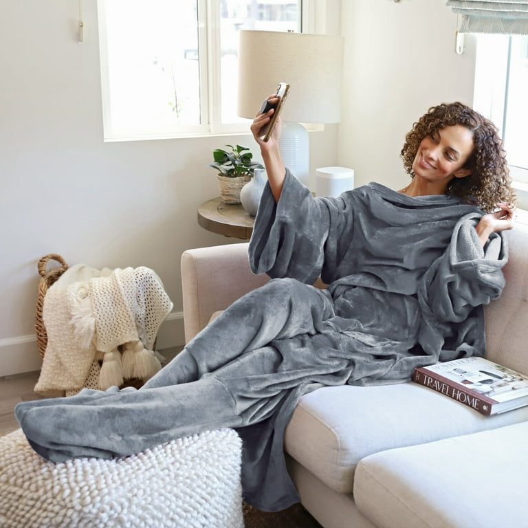 Wearable blanket with legs top