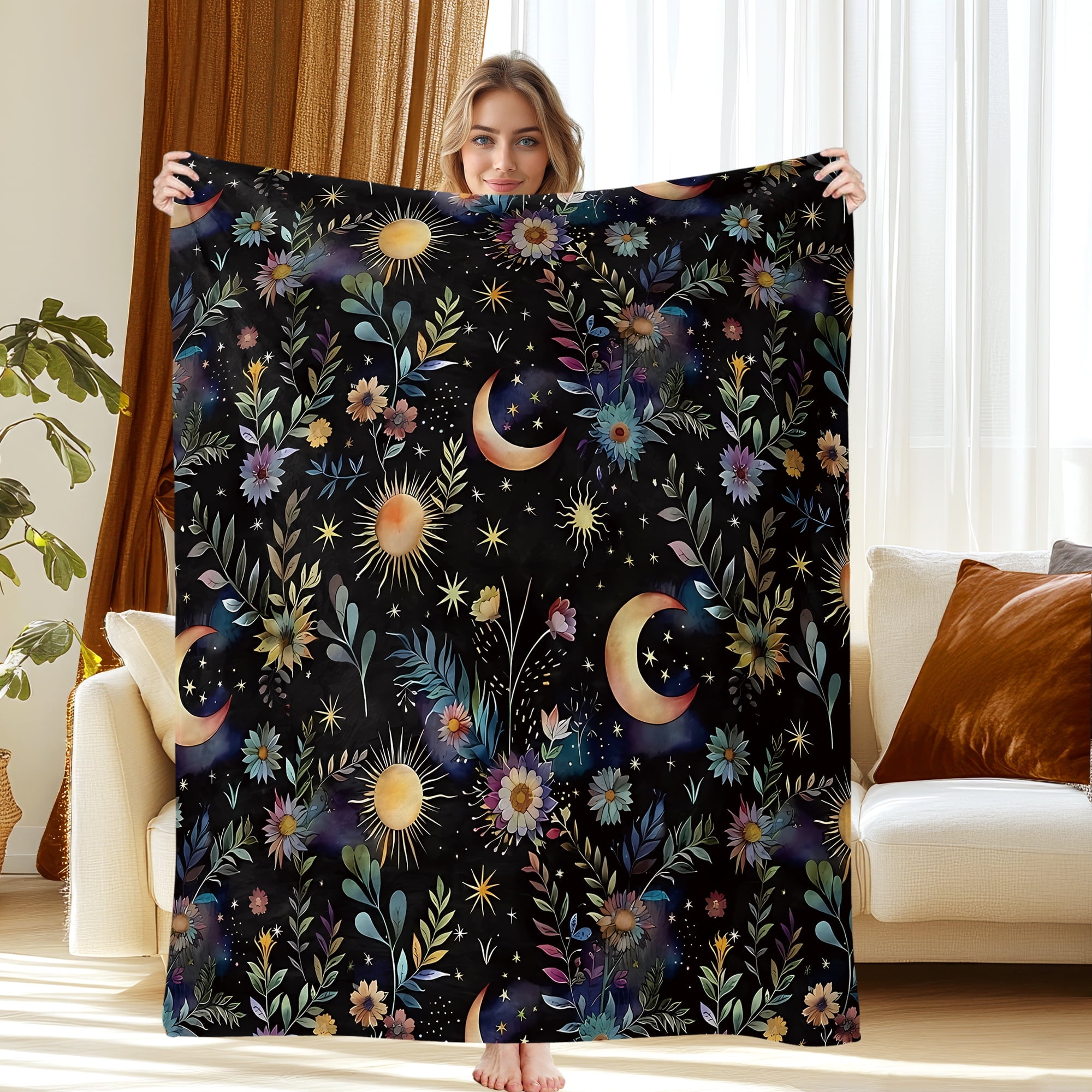Fleece Blanket for Bed & Sofa - Soft Printed Throw Blanket, Fuzzy Blankets & Throws 40x50 Inches