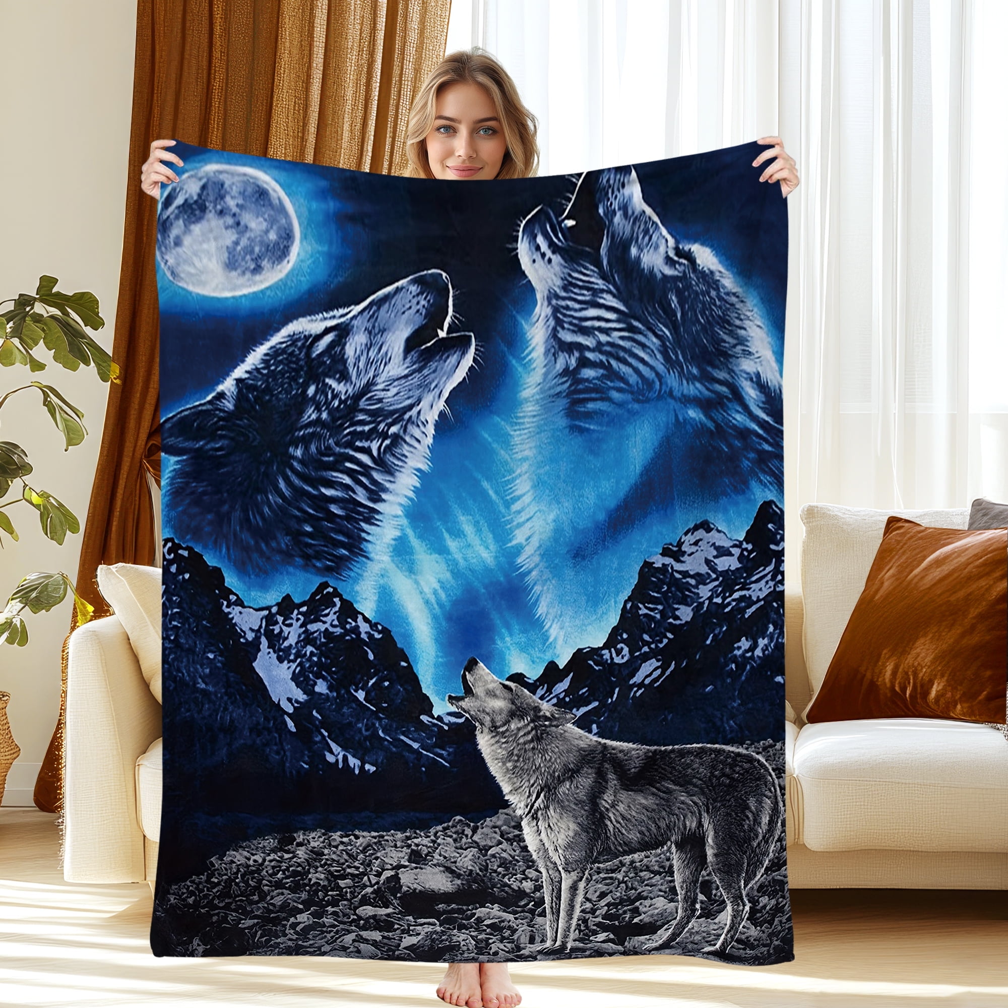 Fleece Blanket for Bed & Sofa - Soft Printed Throw Blanket, Fuzzy Blankets & Throws 50x60 Inches