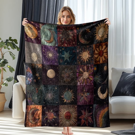 Fleece Throw Blanket for Bed & Sofa - Soft Printed Throw Blanket, Cozy Twin Size Blanket For Sofa 60x80 Inches