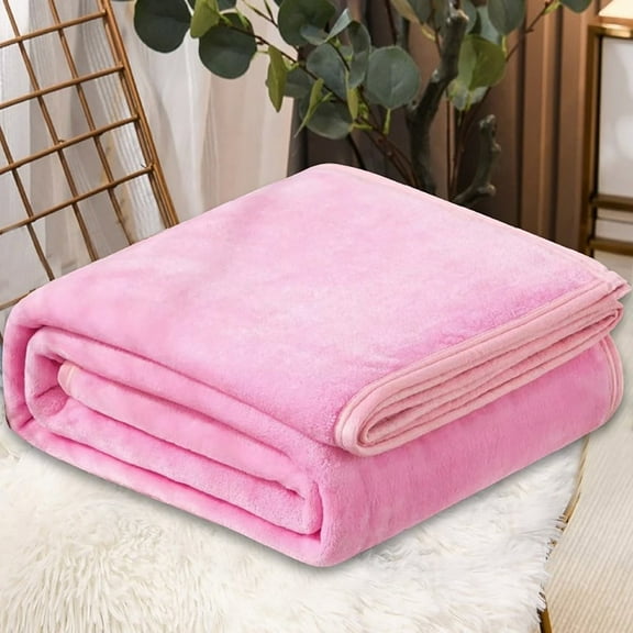 Fleece Blankets-Bed Blanket Soft Lightweight Plush Fuzzy Cozy Luxury Microfiber(Pink,59*78Inch)