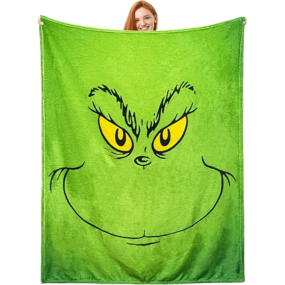 Fleece Blankets Personalized Bed-Throw Blankets Christmas Funny Face Colorful Bed Blanket for Couch Chair Bed Living Room Stitching Winter Companion Blessing 40"x50"