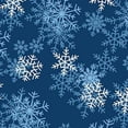 thumbnail image 1 of Fleece Blizzard Dark Blue - Snowflakes Fleece Fabric Print by the Yard o22359-3b, 1 of 1