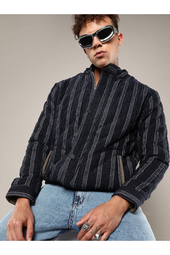 Fleece Block Denim Jacket