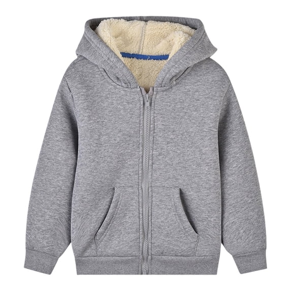 Fleece Bomber Jackets for Girls Boys with Thick Lamb Wool Casual Warm Big Children In Winter Hooded Pullover Outerwear Jacket Coat 12-18 Months