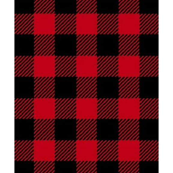 Fleece Buffalo Plaid Red Black Fleece Fabric Print by the Yard o17061-2b