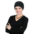 thumbnail image 1 of Women's Hat Fleece Beanie Cloche Cancer Headwear Chemo Ladies Winter Head Coverings Butterfly (Black), 1 of 2