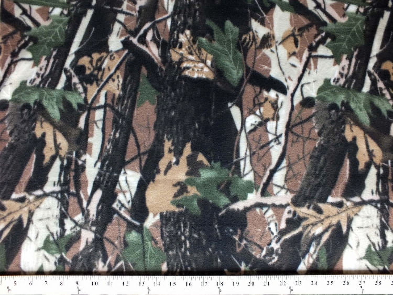 Fleece Camouflage Bark Fleece Fabric Print by the Yard ocamobarkf