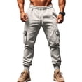 thumbnail image 1 of Fleece Cargo Sweatpants for Men Heavyweight Winter Casual Joggers Drawstring Elastic Waist Sweat Pants with Pockets, 1 of 5