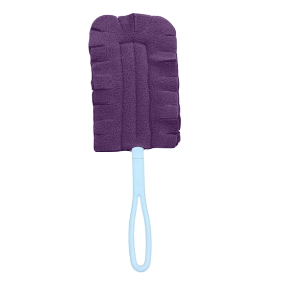 Fleece Cleaning Duster 360 Degree Reusable Dust Remover with Washable Cloth Covers for Wet and Dry Multi-Surface Home Maintenance Purple