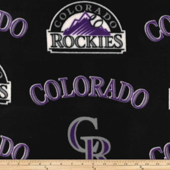 Fleece Colorado Rockies MLB Baseball Sports Team Fleece Fabric Print by the yard (60069B)