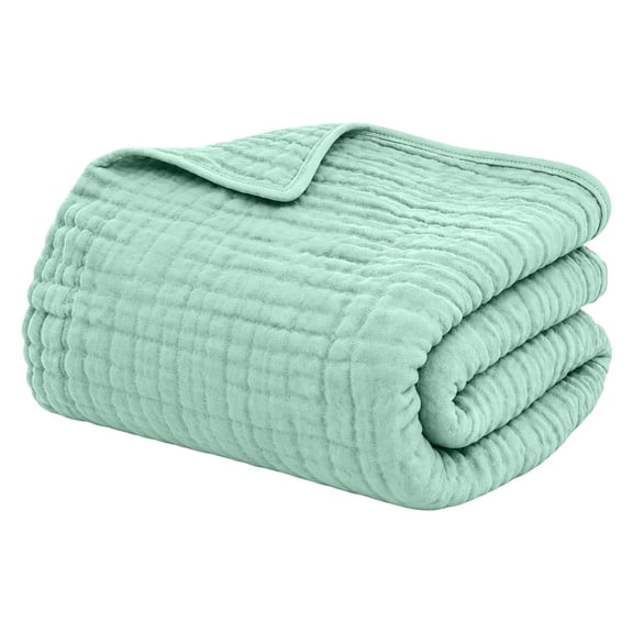 The Fleece 6-Layer Cotton Company Muslin Blanket,6-Layer Cotton Construction | Pre-Washed Soft Texture | Breathable & Lightweight Comfort | Multi-Use Home Blanket
