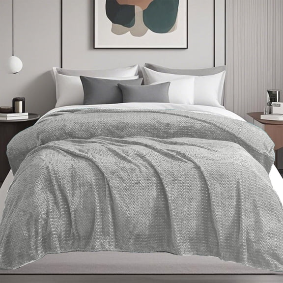 Fleece Coverlet Cozy Blanket Soft Plush Reversible Warm Throw for Office Naps and Bed Sofa Lounging Comfortable All Season Home Use Akmoler