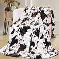 thumbnail image 1 of Fleece Cow Print Throw, Super Soft Flannel Cozy Fuzzy Cow Blankets for Adults, Lightweight for Couch Sofa Bed Office, Throw Size Warm Plush Blankets for All Season 50"×60", 1 of 1