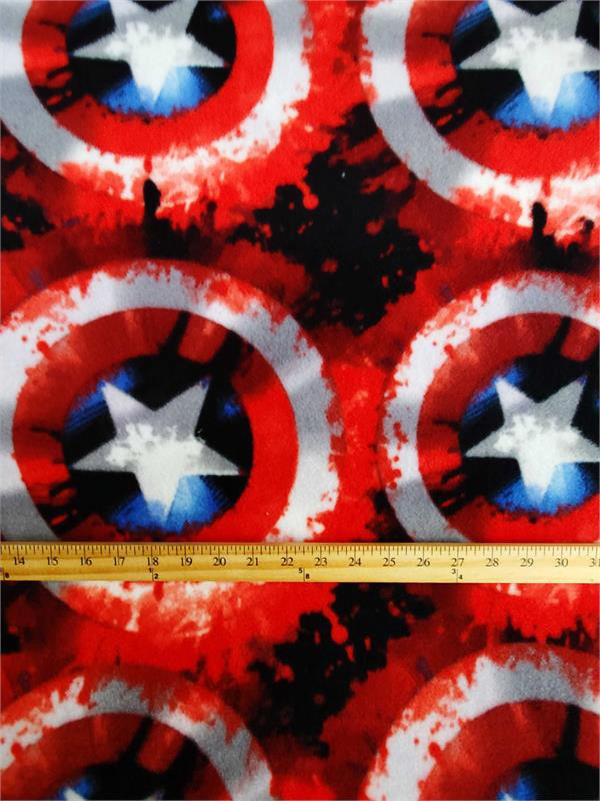 Fleece DISNEY MARVEL'S CAPTAIN AMERICA Printed Fabric - SHIELDs /58" Wide/ SOLD BY THE CONTINUOUS YARD
