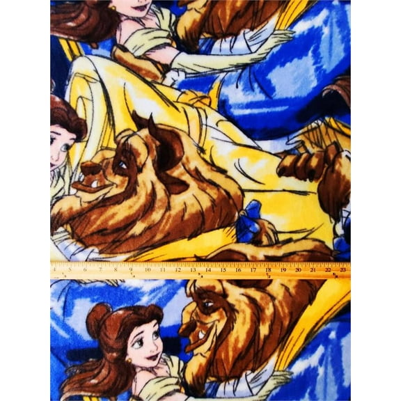 Fleece DISNEY'S BEAUTY AND THE BEAST Printed Fabric- LOST IN DANCE /58" Wide/ SOLD BY THE CONTINUOUS YARD