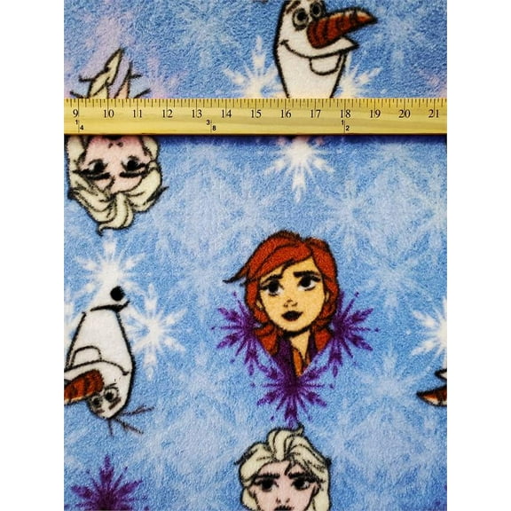 Fleece DISNEY'S FROZEN Print Fabric- OLAF, ANNA, & ELSA /58" Wide/ Sold by YARD