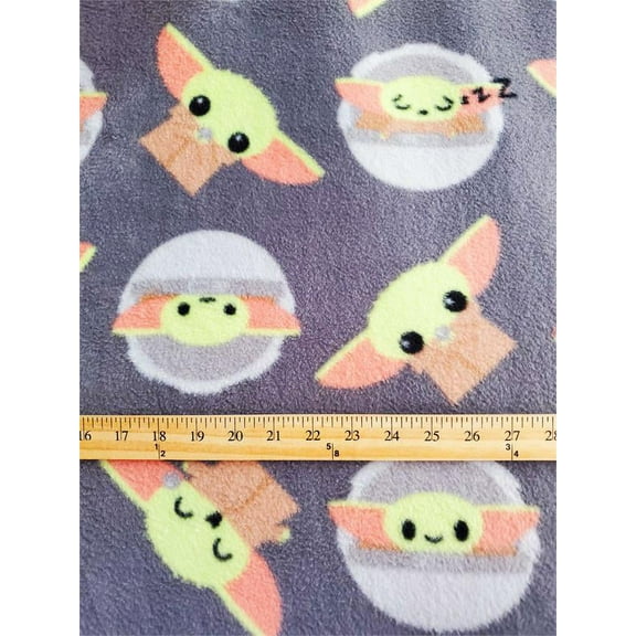 Fleece DISNEY'S MANDALORIAN Printed Fabric - BABY YODA / 58" Wide / Sold by Yard