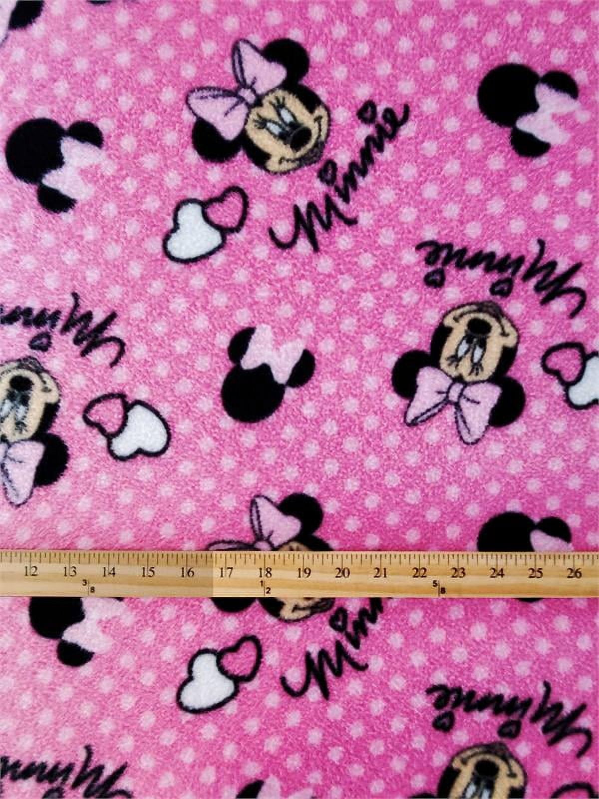 Fleece Disney Fabric Minnie Mouse Print Pink - Minnie's Head /58" Wide/ Sold By The Continuous Yard