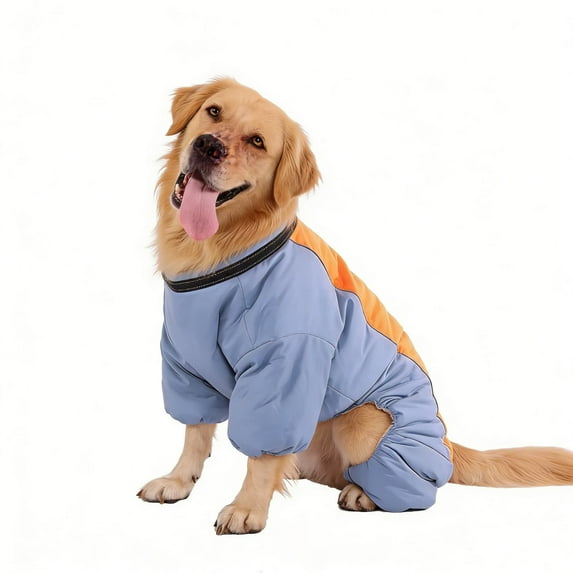 Dog Coat with Legs, Pullover Full Body Jumpsuit for Small Medium Dogs - Windproof Warm Snowsuit Pajamas for Cold Weather, Size 30