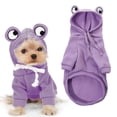 thumbnail image 1 of Fleece Dog Hoodie Coat for Small Dogs Chihuahua Puppy Warm Cute Purple Jacket with Adorable Design Pet Sweater Soft Winter Clothes Pet Apparel & Accessories S, 1 of 9
