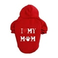 thumbnail image 1 of Fleece Dog Sweater - Stylish Hoodie for Pets with Soft Comfortable Fabric, Unique "I Love My Mom" Message, Easy Care for All-Day Wear, 1 of 6