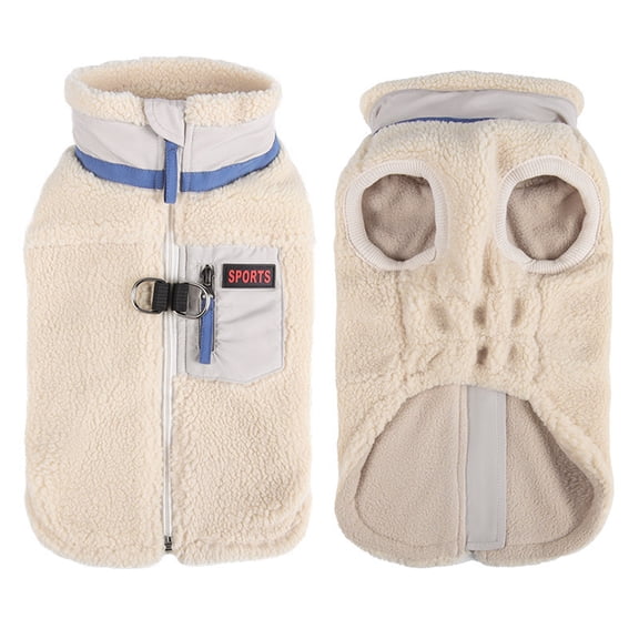 Fleece Dog Vest With Back Zipper And D-Ring, Double-Sided Thickened Warm Pet Jacket For Winter Walks, Lightweight Thermal Vest For Small To Medium Dogs