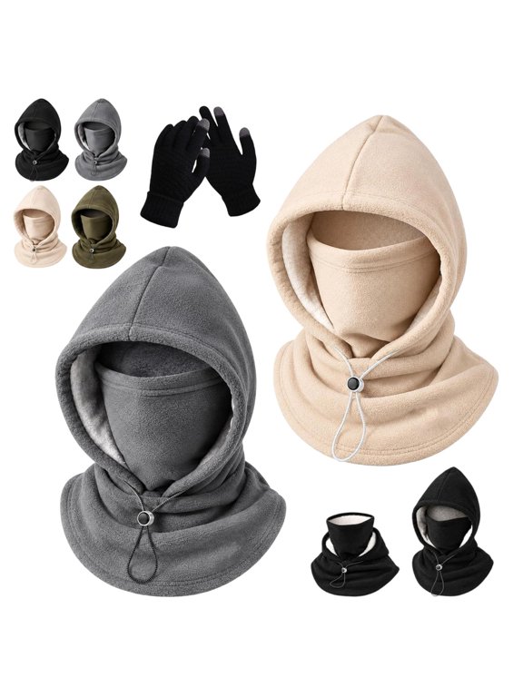 Fleece Double‑Layer Integrated Hat, 3-in-1 Face & Neck Gaiter