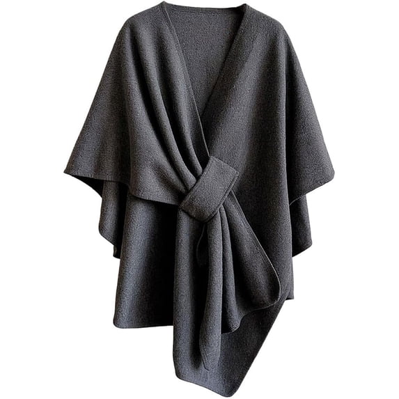 Fleece Drape Shawl Wrap for Women, Soft Warm Poncho Sweater Cape Cardigan, Winter Fall Shawl Wraps for Travel Office Evening, Lightweight Travel Blanket Wrap for Airplane