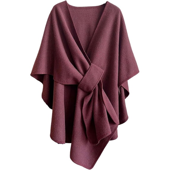 Fleece Drape Shawl Wrap for Women, Soft Warm Poncho Sweater Cape Cardigan, Winter Fall Shawl Wraps for Travel Office Evening, Lightweight Travel Blanket Wrap for Airplane
