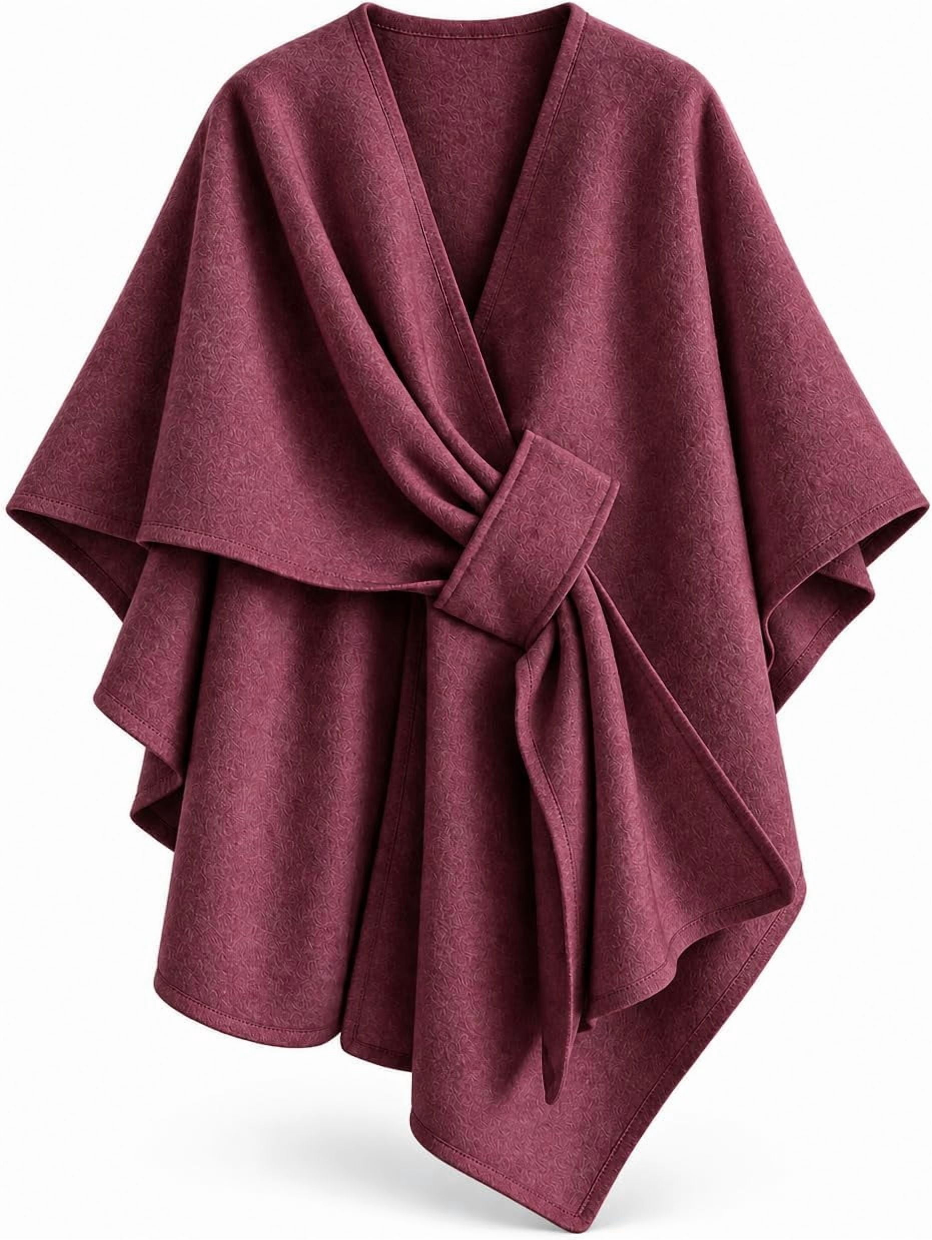 Fleece Drape Shawl Wrap for Women, oft Pull Through Winter Shoulder ...
