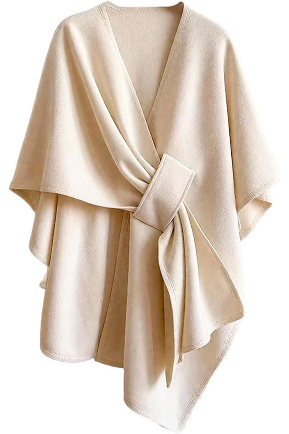 Fleece Drape Shawl for Women, Pull-Through Fleece Wrap with Loop Tab, Soft Cozy Shoulder Shawl, Stay-Put Drape Wrap for Everyday Wear