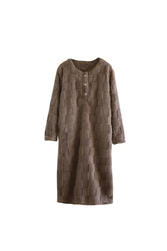 Fleece Dress Women Plush Fuzzy Sherpa Sweatshirt Robe Dress Fluffy Oversized Nightgown Pullover Lounger Dresses