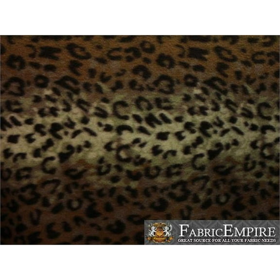 Fleece Fabric Printed ANTI PILL LEOPARD BROWN BEIGE