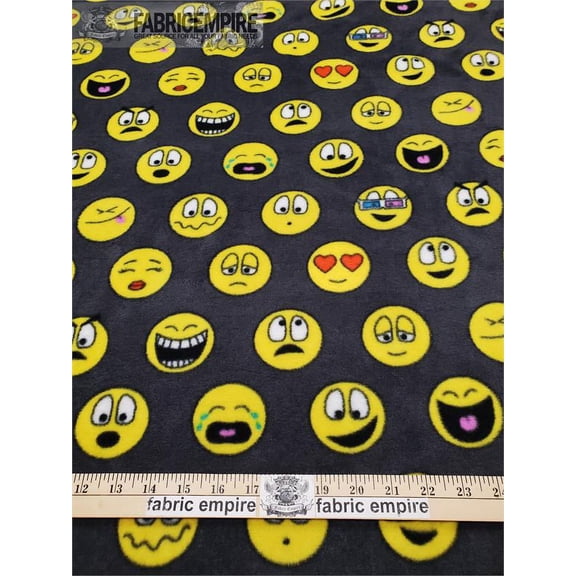 Fleece Fabric Printed ANTI PILL LICENSED EMOTICONS EMOJI LICENSED