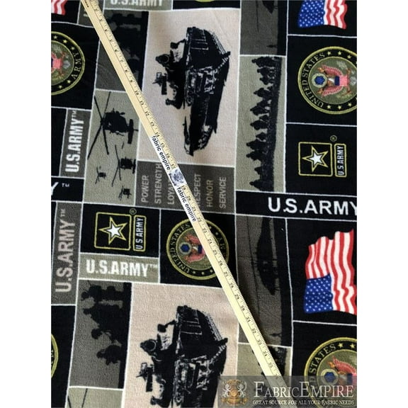Fleece Fabric Printed ANTI PILL US ARMY LICENSED / 58'' wide / Sold by the yard