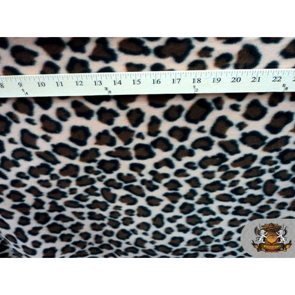 Fleece Fabric Printed Animal Print *Dark Brown Bobcat* By the Yard N-023