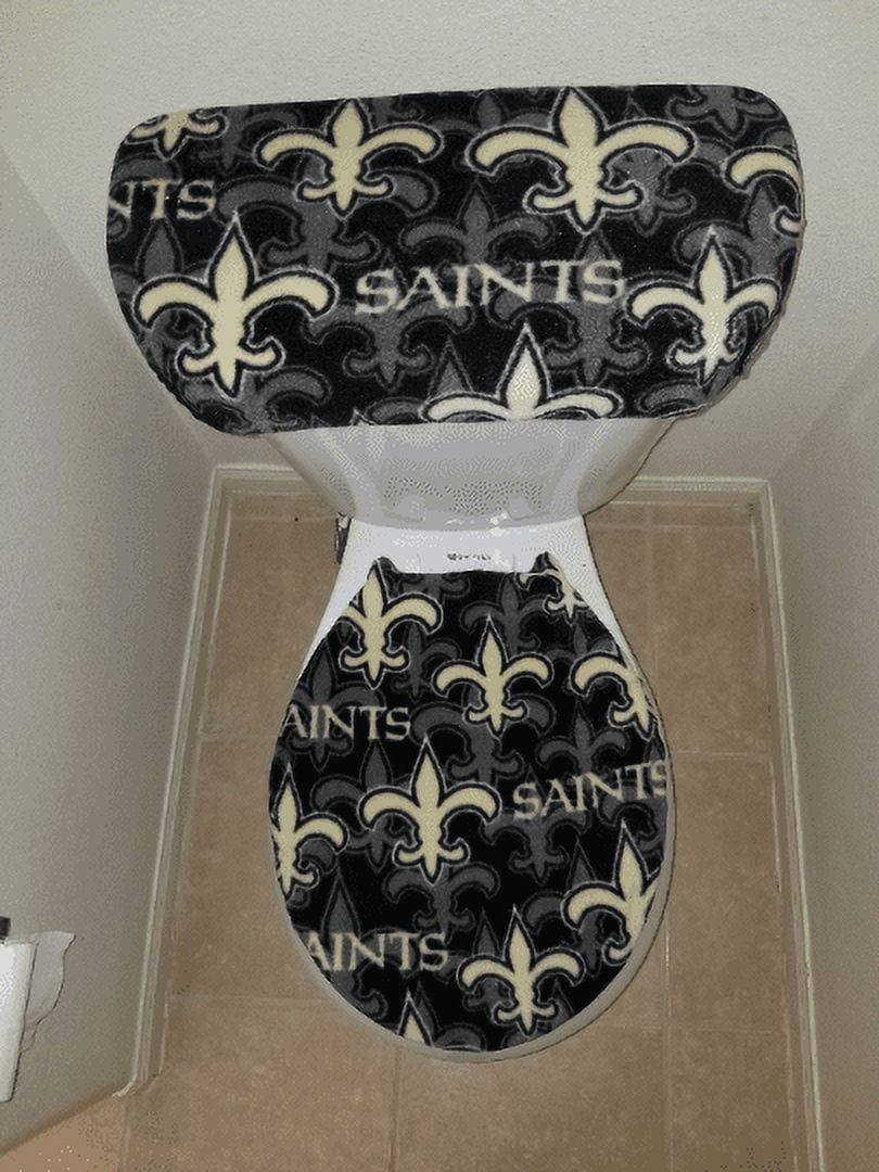 Fleece Fabric Toilet Seat and Tank Cover Set (Saints Logo)