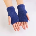 thumbnail image 1 of Fleece Fingerless Gloves for Women Men Knitted Mittens Unisex Couples Casual Solid Color Slim Thermal Warm Winter Glove, 1 of 4
